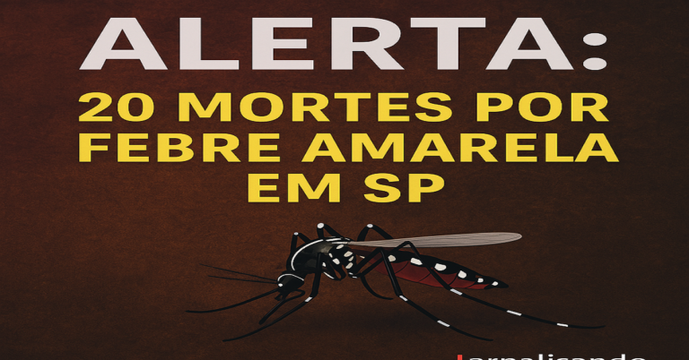 Febre amarela dixou em 2025, até agopra, 20 mortos em São Paulo - Foto: Jornalizando
